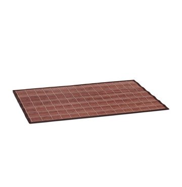 Badematte Badvorleger Bambus verschiedene Größen relaxdays, Höhe 3 mm, Bambus, Braun, 80 x 50 cm