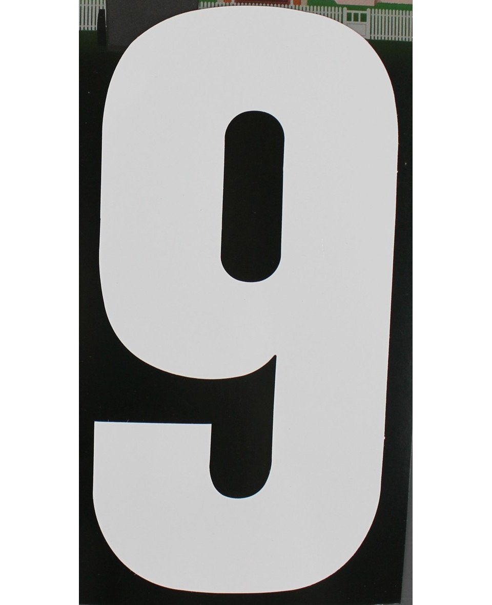 Aco Hausnummer Conacord Reflektierende Klebezahl 9 weiß 170 mm 9