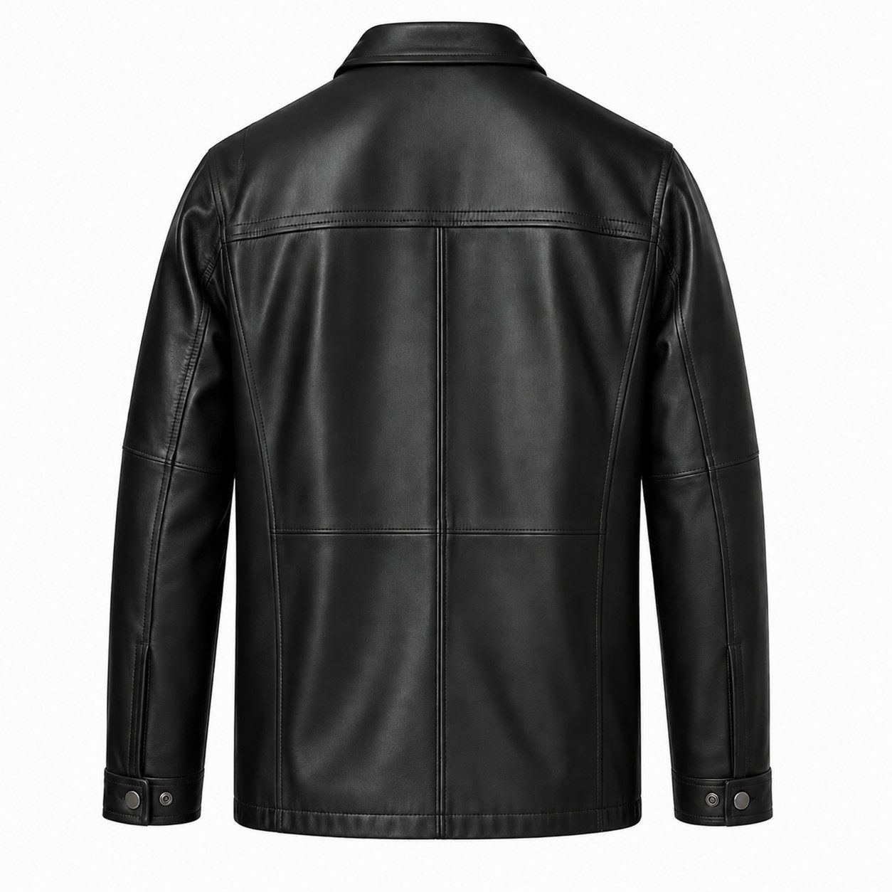 Mouflon Lederjacke Danny „Echtes Herren Lederparka Schwarz mit extra langen Ärmeln – Bild 2 von 2