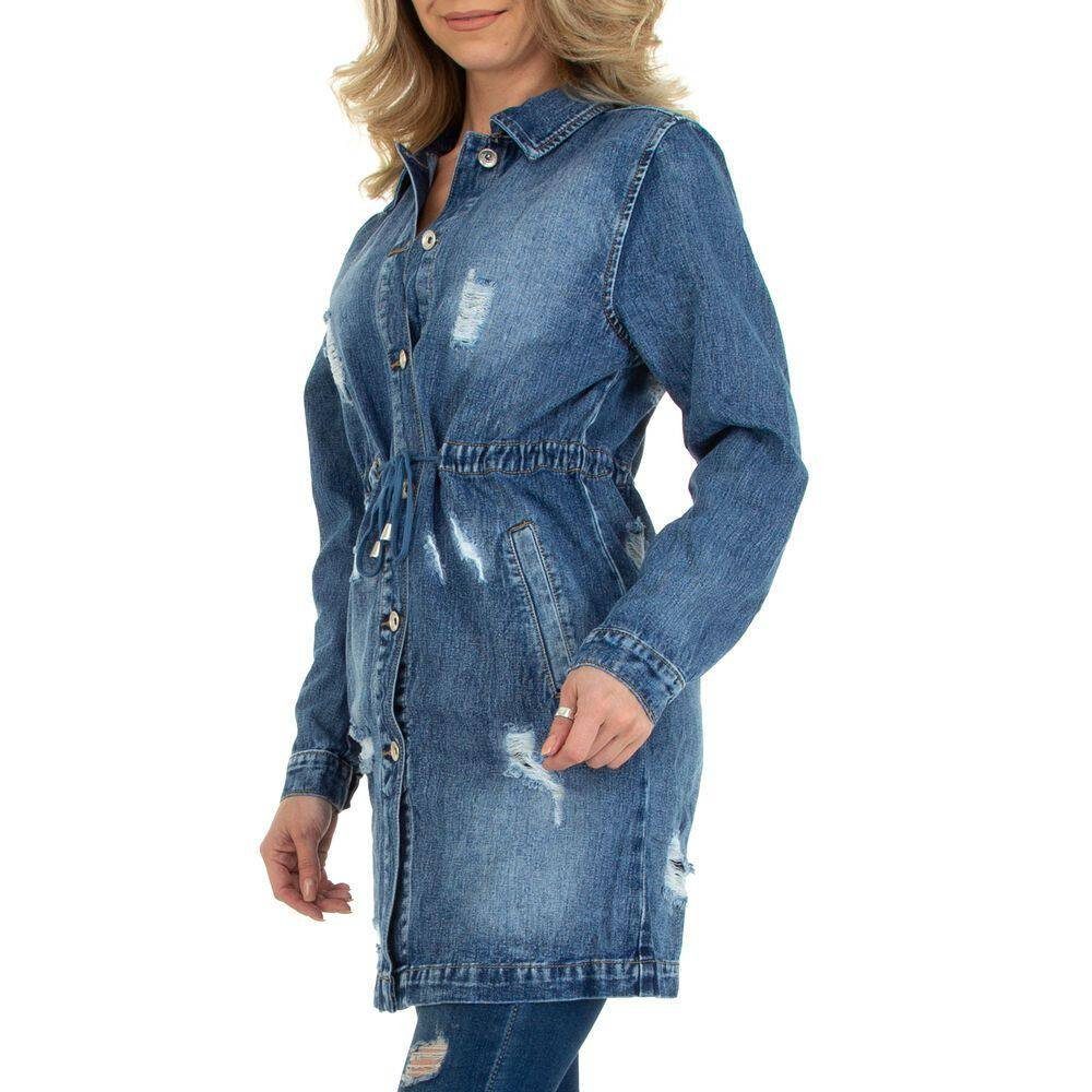 Ital-Design Hemdbluse Damen Freizeit (77187384) Jeansstoff Hemdbluse in Bla günstig online kaufen