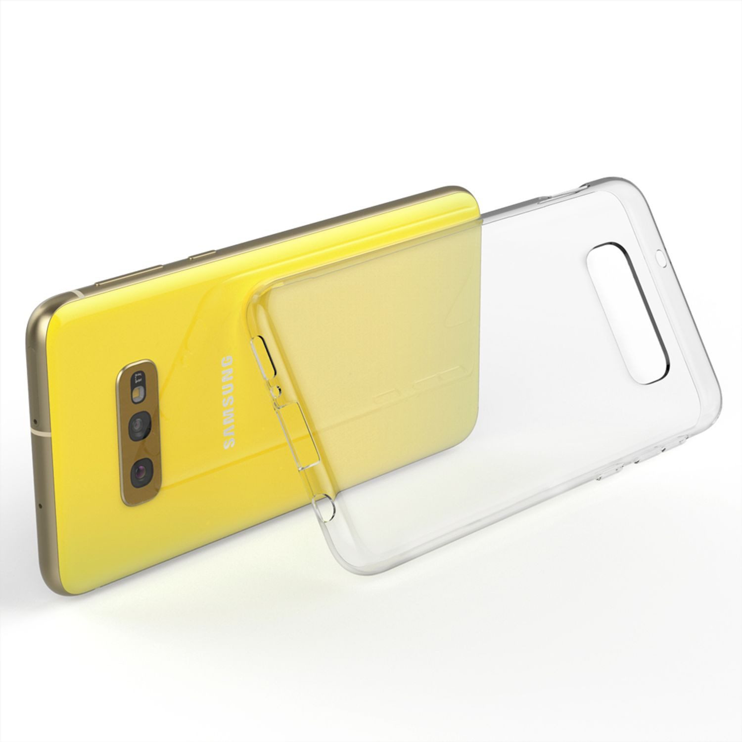 Nalia Smartphone-Hülle Samsung Galaxy S10e 14,7 cm (5,8 Zoll), GLAZE Case - Transparentes Silikon, Anti-Watermark & Schlank