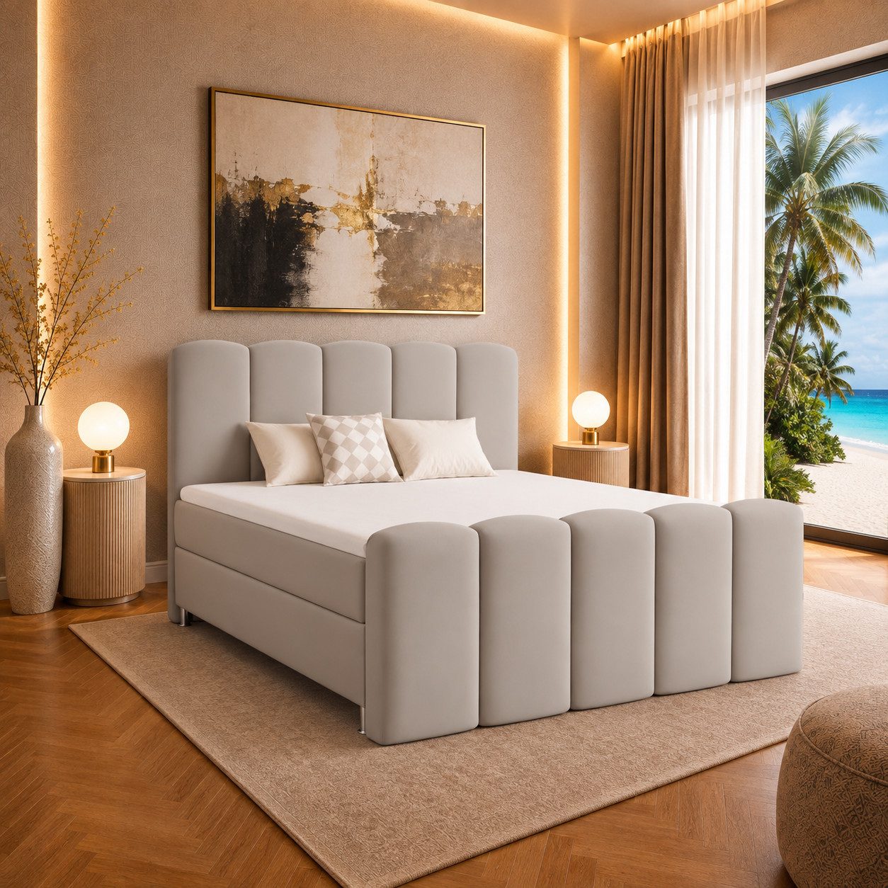 Best for Home Boxspringbett Boxbett VALENTINO, Wolkenbett, Bequem