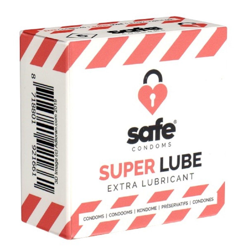Safe Kondome SUPER Lube anatomischer mit, feuchte Kondome 5 Packung St., extra (Extra Form mit Lubricant)