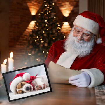 Fußmatte Weihnachtshund Jack mit Nikolausmütze Fußmatte Fußabtreter, speecheese