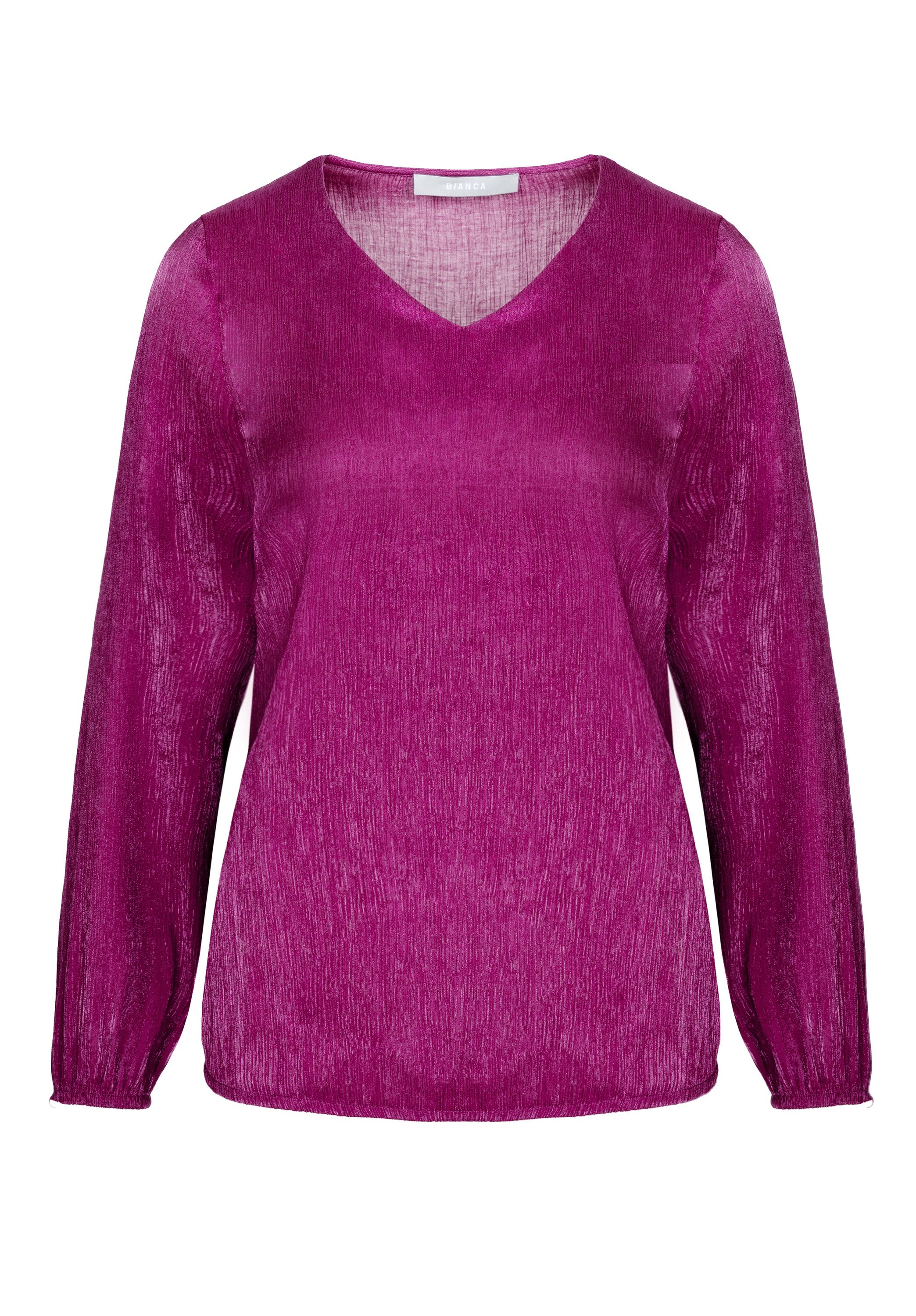 bianca Schlupfbluse ALANA in modischem Crinkel-Stoff in Trendfarbe 'grape' günstig online kaufen