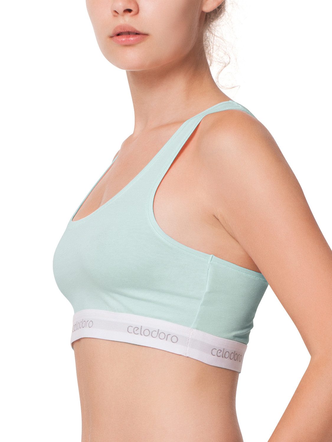 celodoro Bustier Bustier mit Webgummi-Bund - Sport Bra Top mit Markenlogo