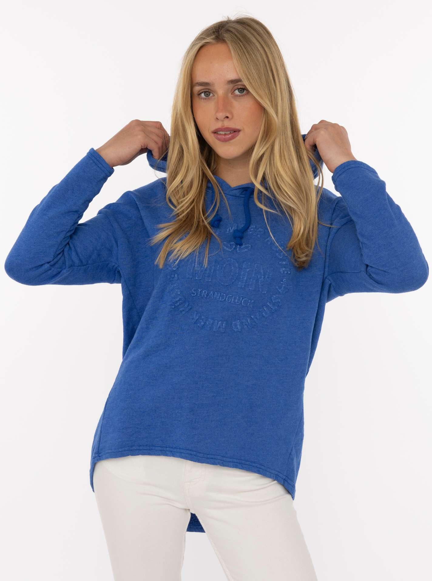 Zwillingsherz Hoodie "Moin" Kapuze, Kordelzug, Langarm, maritimer Schriftzug