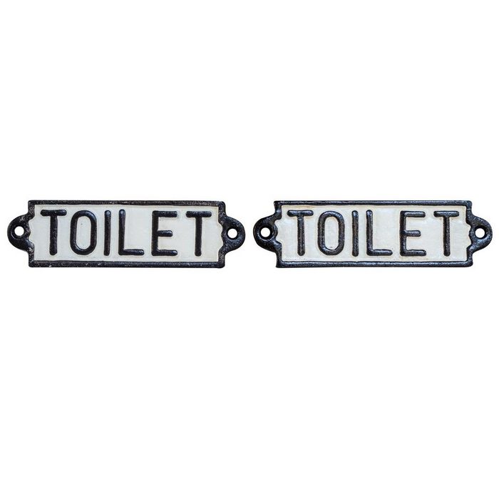 Aubaho Metallschild 2x Nostalgie Türschilder Schild Toilet Toilette Gäste WC 16cm Eisen Antik-Stil