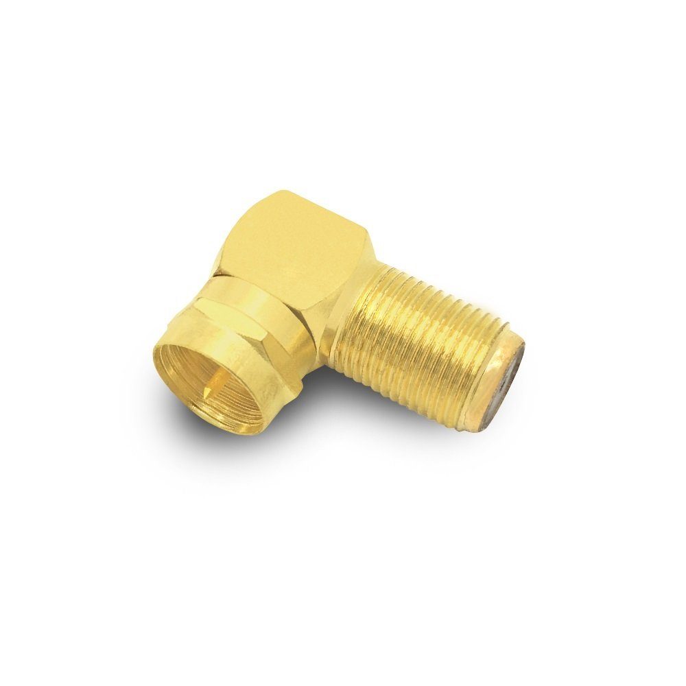 ARLI TV-Kabel, F-Stecker, F Winkeladapter (100 cm), 1m Doppelwinkel Anschlusskabel TV Satkabel vergoldet 135dB Sat Kabel