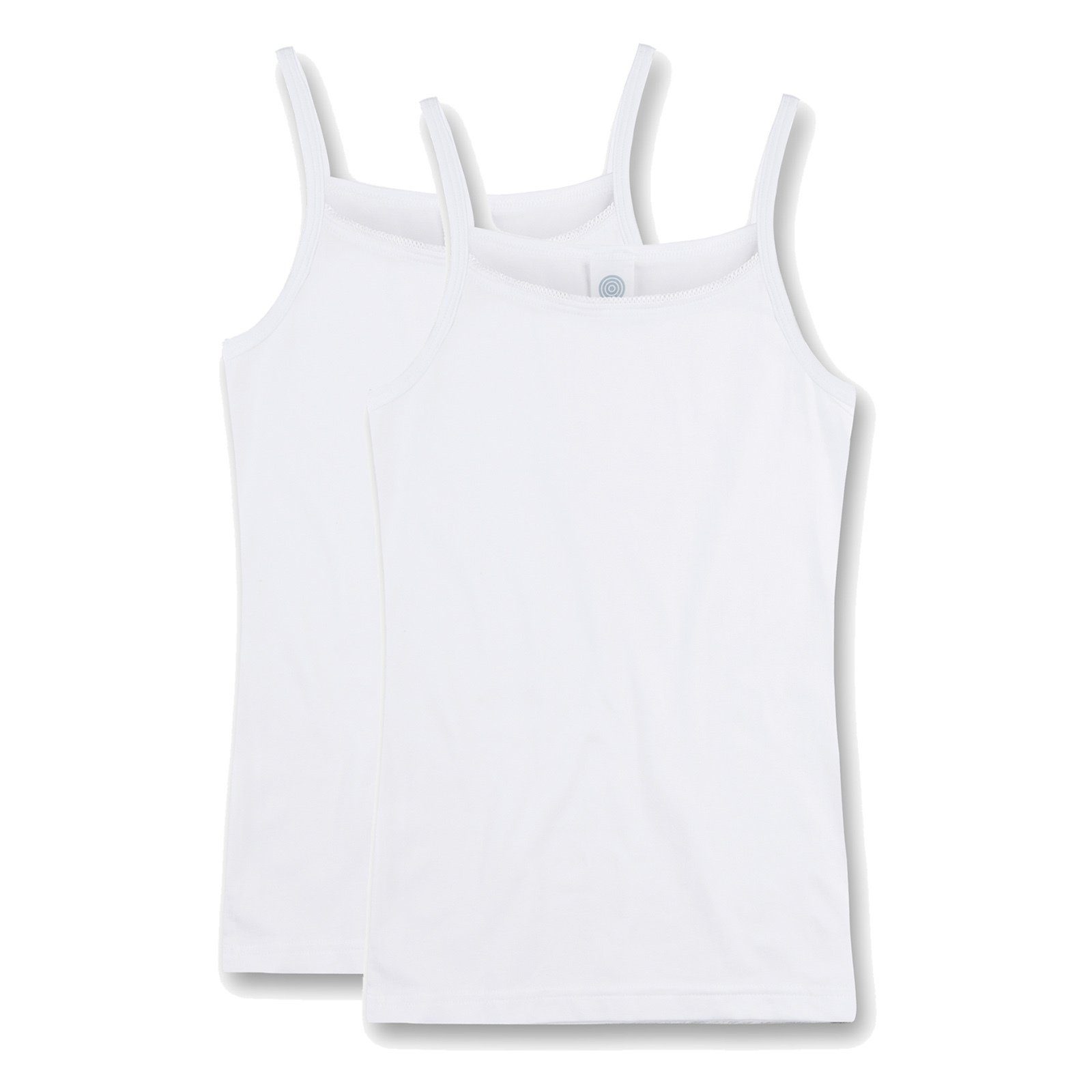 Sanetta Unterhemd Mädchen Unterhemd, 2er Pack - Shirt ohne Arme, Top Weiß
