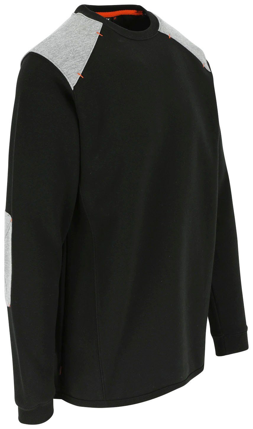 Herock Rundhalspullover Artemis Sweater schwarz Langes - Tragegefühl Rückenteil Rippstrick Kragen - weiches