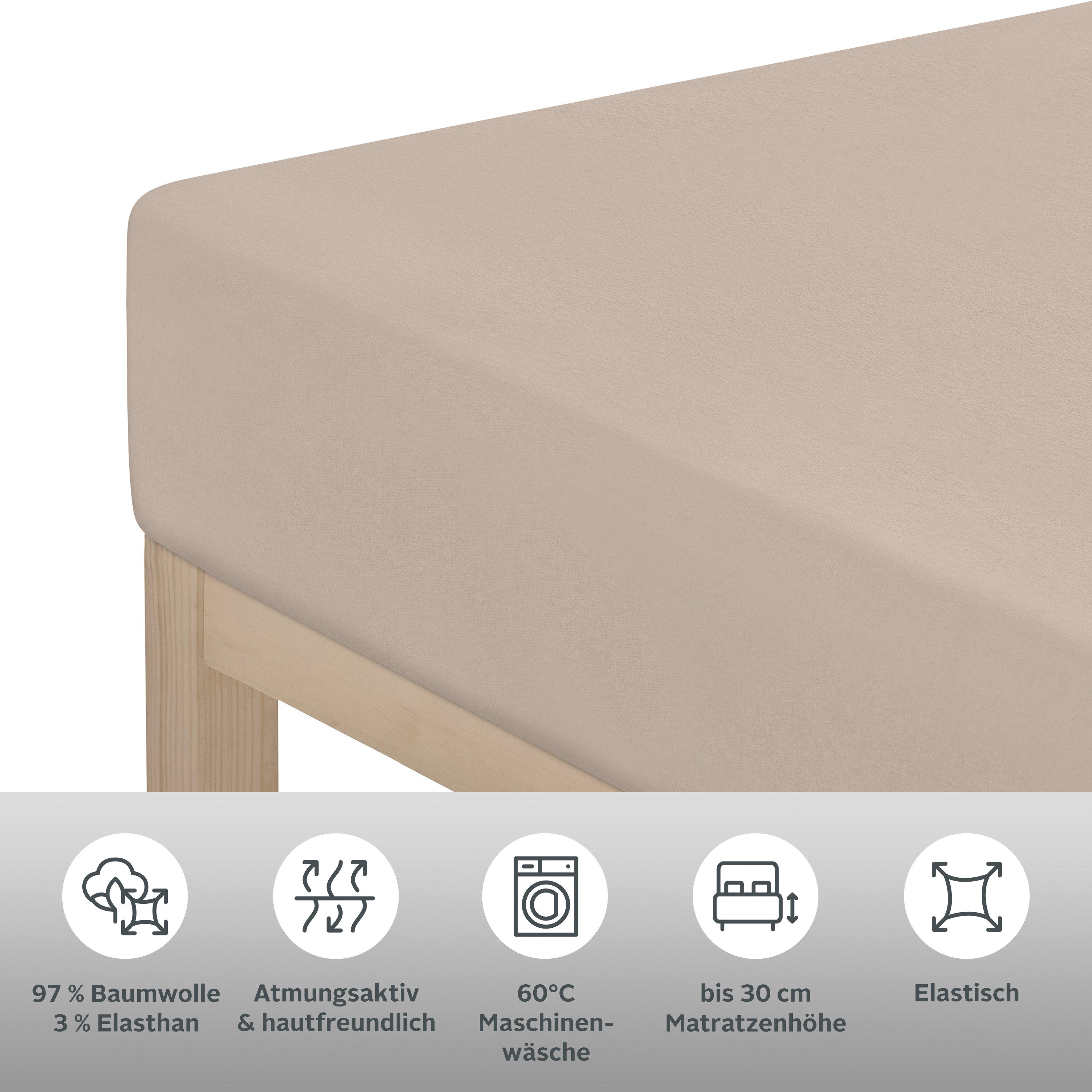 Leonique Spannbettlaken »Malia in Gr. 90x200, 140x200 oder 180x200 cm«, aus günstig online kaufen