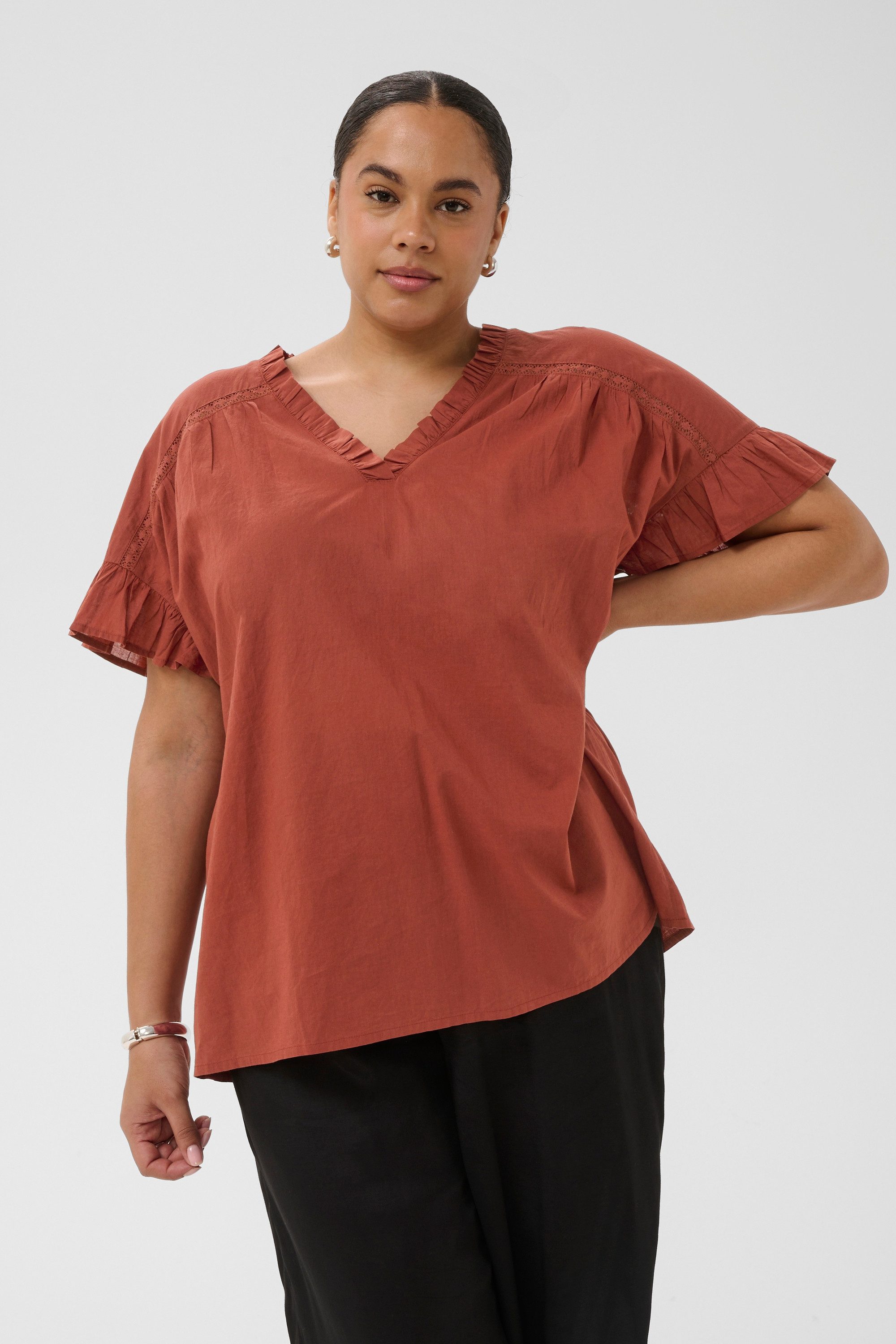 KAFFE Curve Blusentop Ärmellose Bluse KCvaleria Große Größen