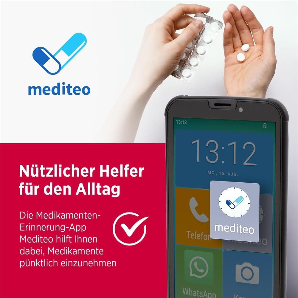 OLYMPIA OFFICE NEO+ Mini WhatsApp 4G LTE Seniorenhandy (5" Bluetooth GPS Ladestation großes Display Tasten)