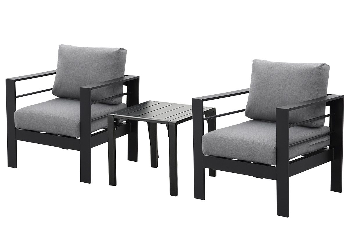 MeXo GartenloungeSet Balkonmöbel Set Kleiner Balkon Aluminum
