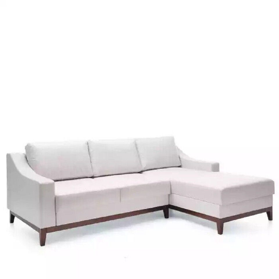 JVmoebel Ecksofa Weiß L Form Sofa Polster Wohnlandschaft Design Ecksofa Textil, 1 Teile, Made in Europe