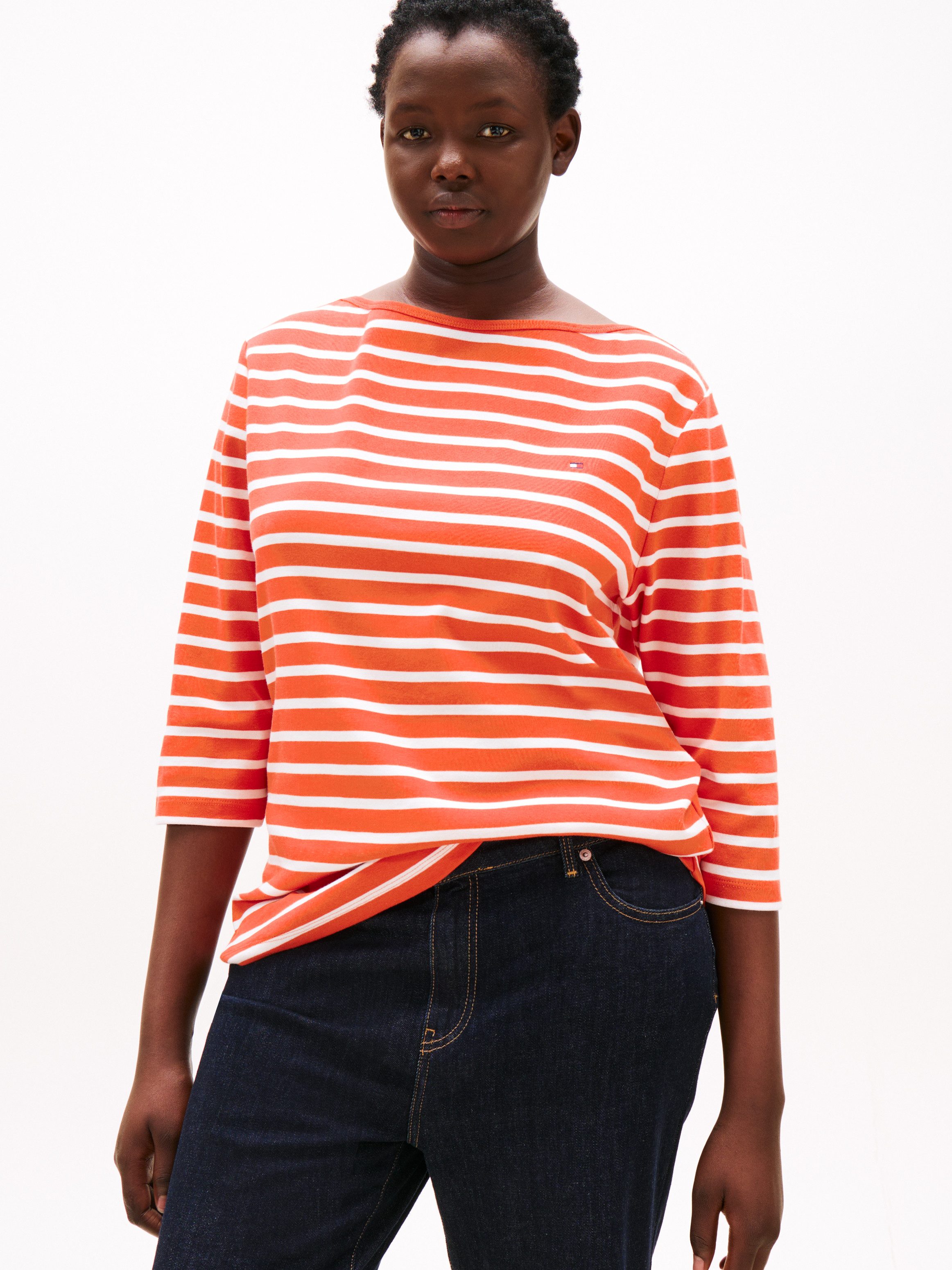 Tommy Hilfiger Curve T-Shirt CRV SLIM CODY BOAT-NK 3/4SLV in Großen Größen, günstig online kaufen