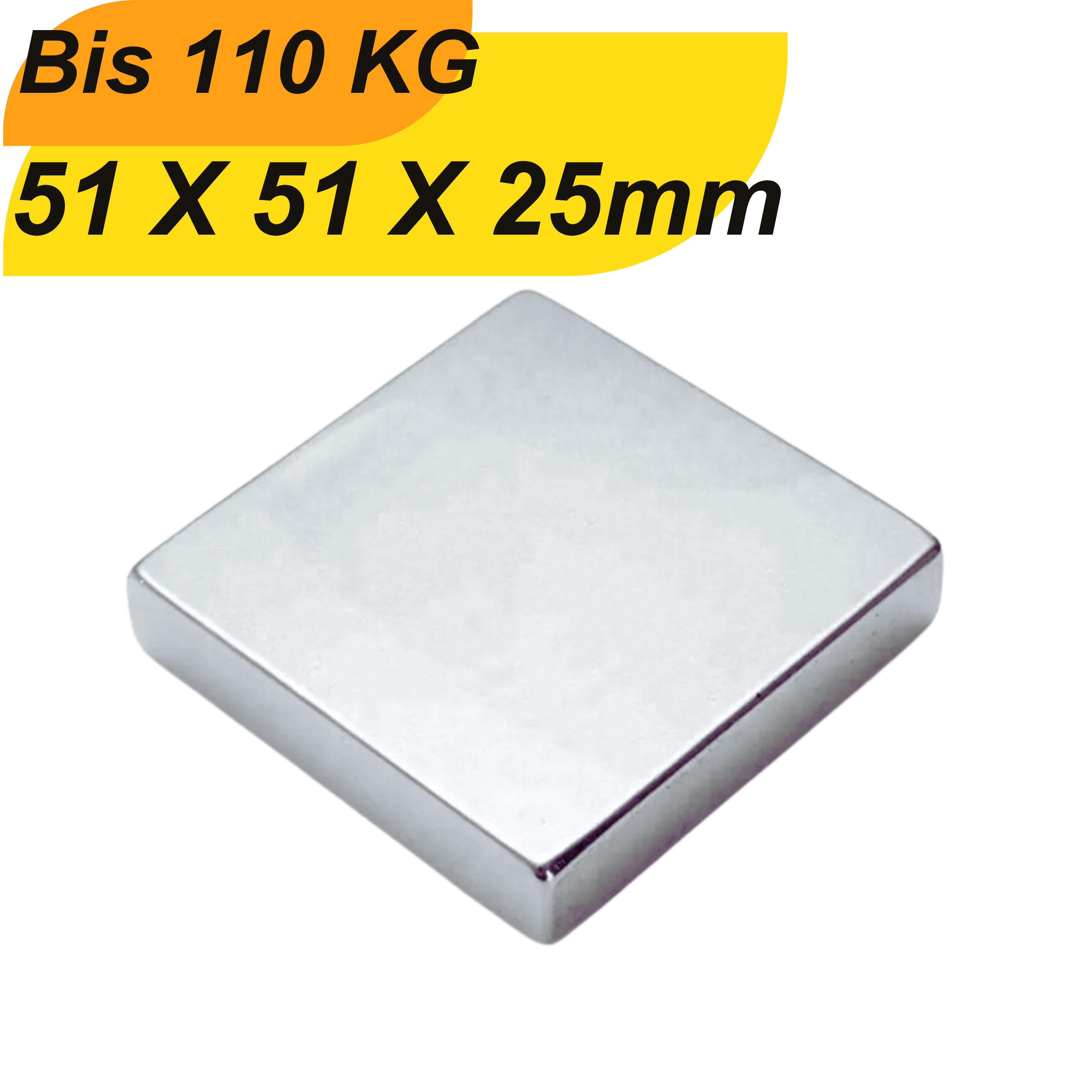 MaajeeKuto Magnet Neodym-Magnete 51x51x25 mm Supermagnete mit hoher Haltekraft Magnet (1-St)