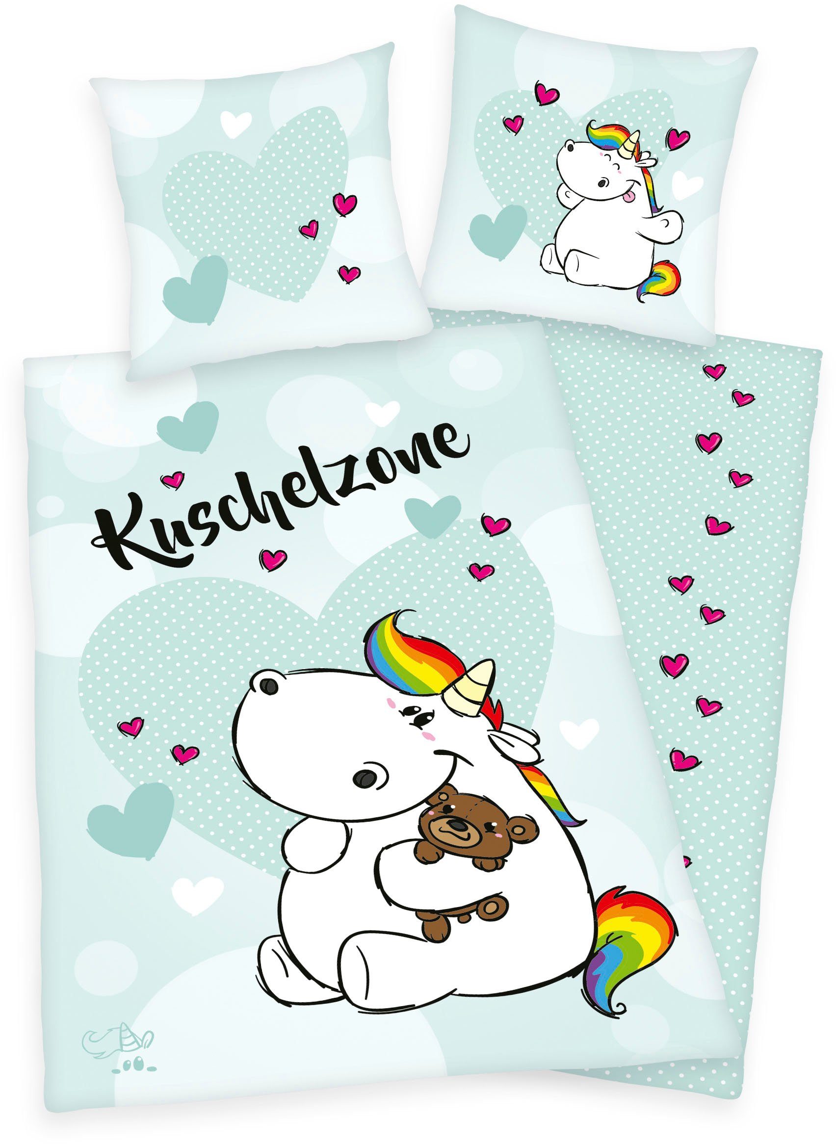 Pummeleinhorn Kinderbettwäsche Pummeleinhorn, Renforcé, 2 teilig