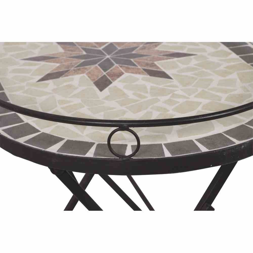 Gartentrends Gartentisch STELLA, in schwarz, Mosaik Keramik - 68x60x41cm (BxHxT)