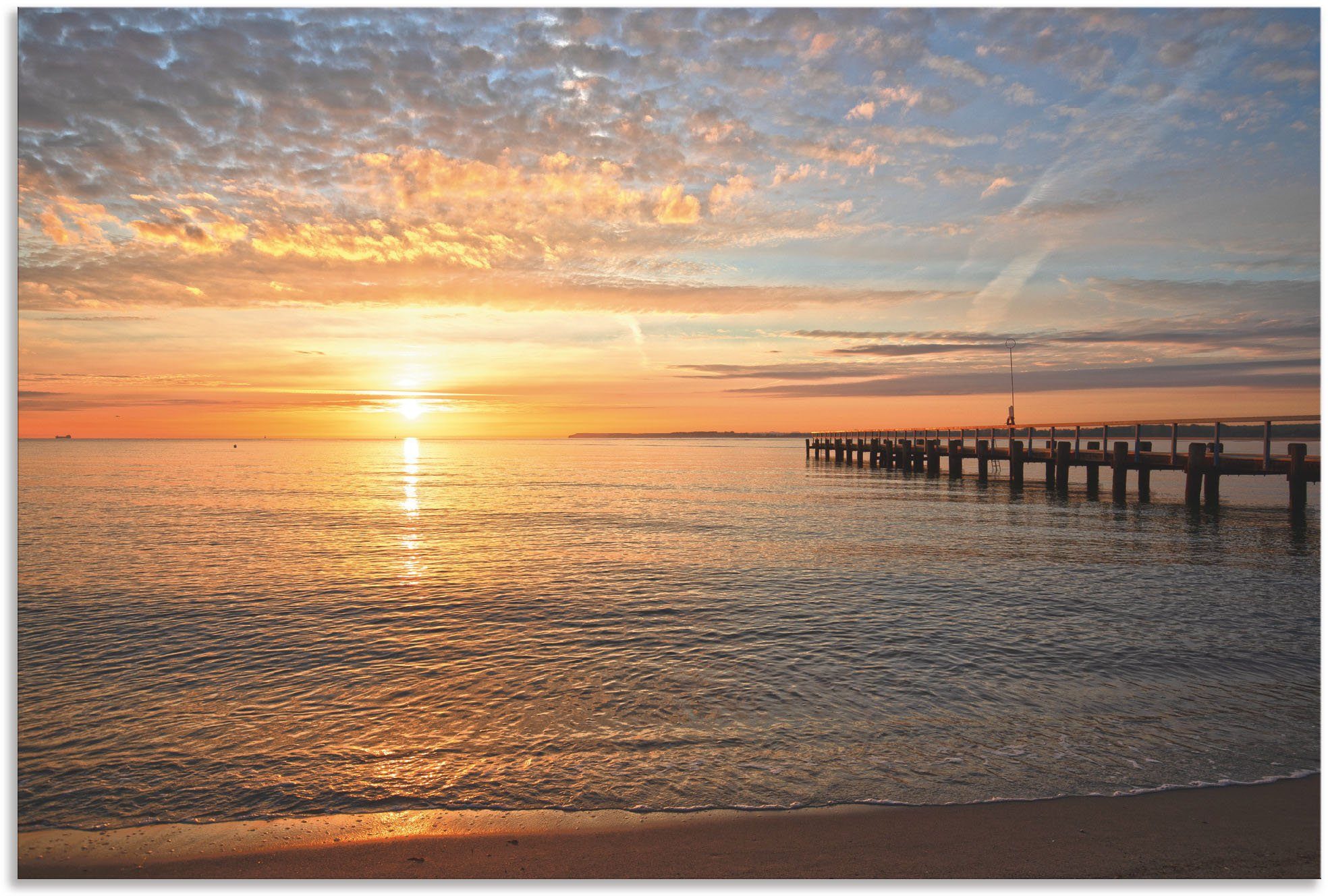 Artland Wandbild »Früh morgens an der Ostsee«, Bilder vom Sonnenuntergang & -aufgang (1 Stück), in vielen Größen & Produktarten - Alubild / Outdoorbild für den Außenbereich, Leinwandbild, Poster, Wandaufkleber / Wandtattoo auch für Badezimmer geeignet-Otto