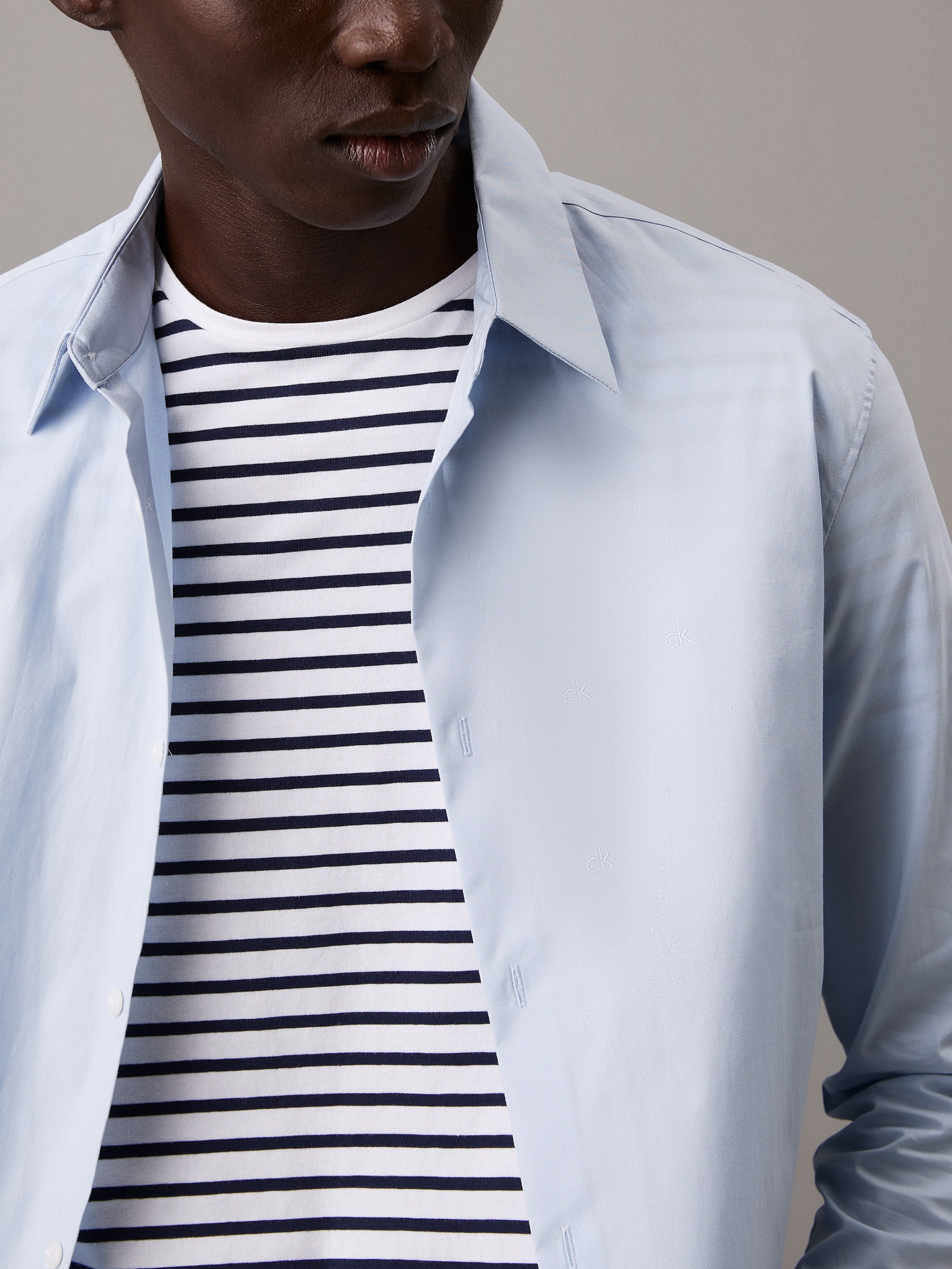 Calvin Klein Langarmhemd slim fit, in Unifarbe
