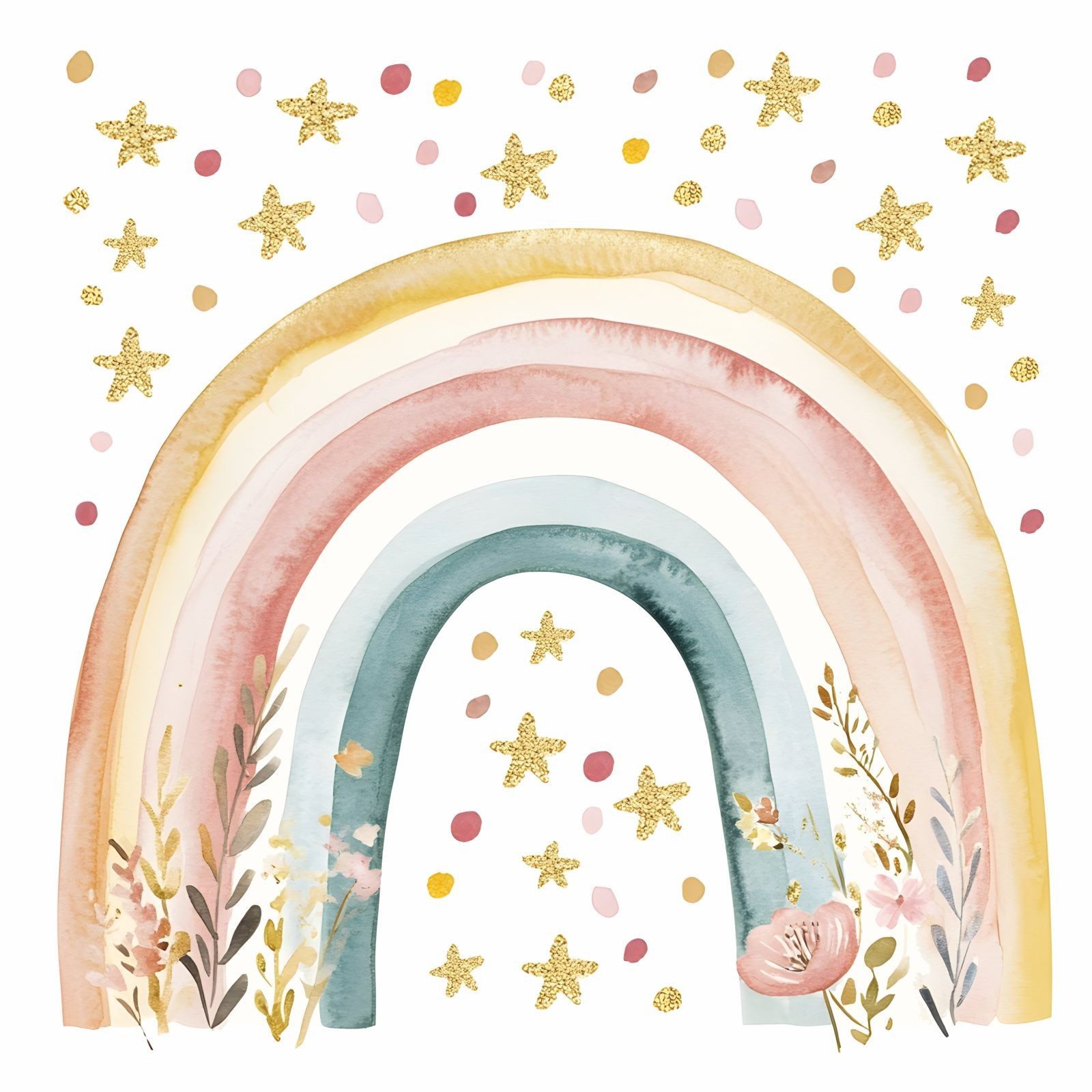 nikima Wandtattoo 253 Wandtattoo Regenbogen Boho - Größe 500 x 500 mm (PVC-Folie), in 4 vers. Größen