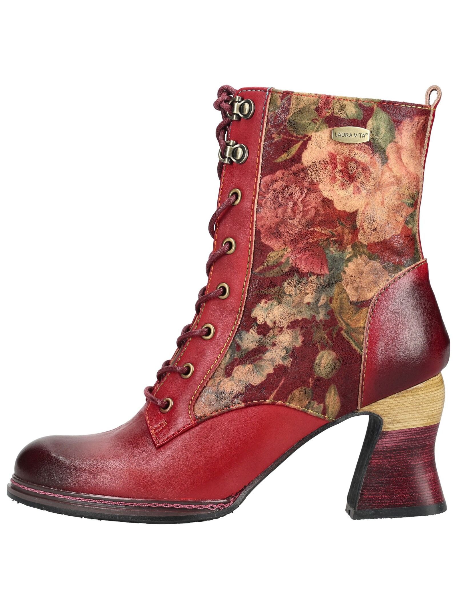 LAURA VITA Stiefelette Leder/Textil . High-Heel-Stiefelette
