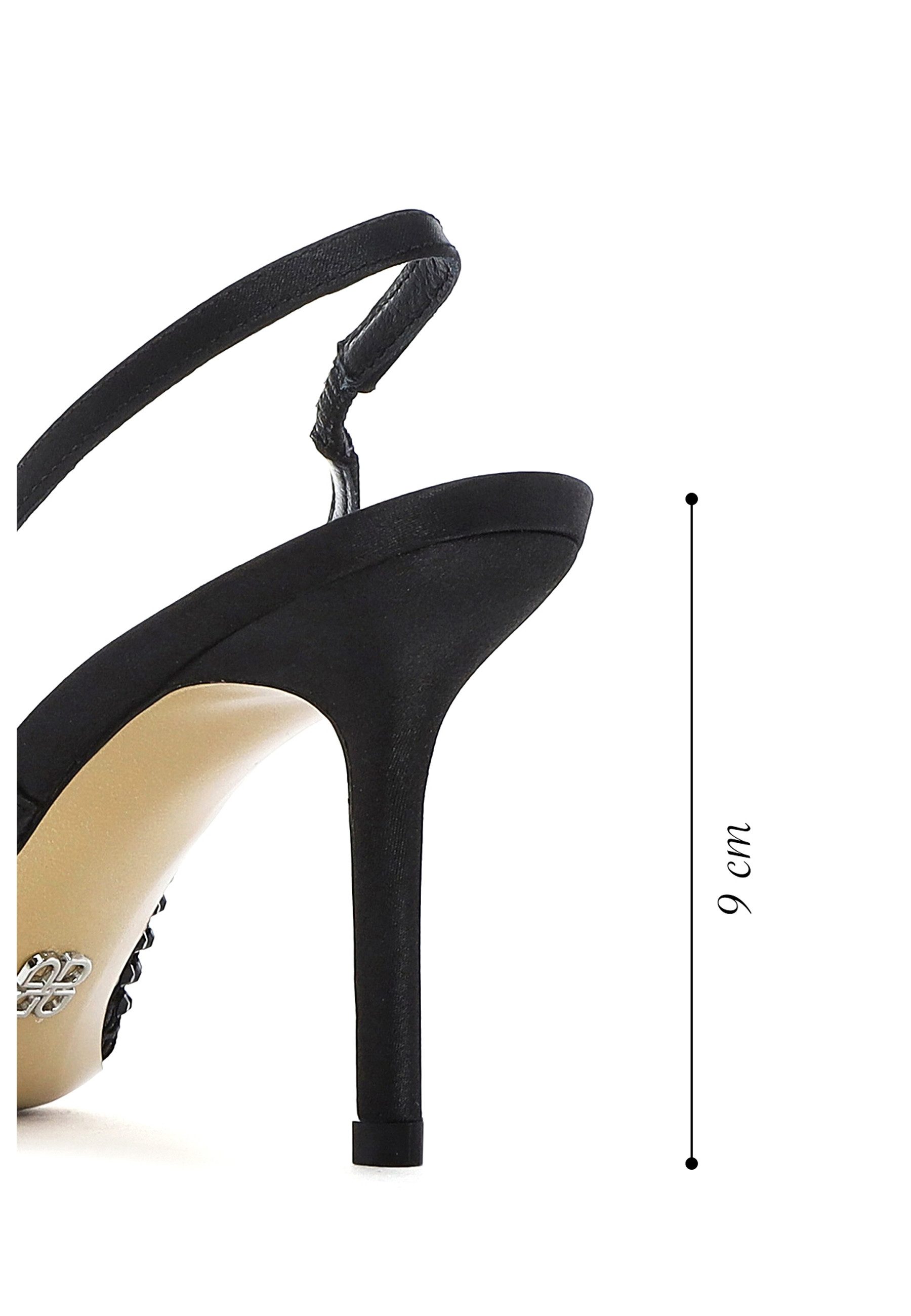 Derimod Slingback-Pumps aus Leder mit hohem Absatz mit Strass-Details Pumps Echtes Leder, Slingback-Verschluss, Strass-Detail, Stilettoabsatz