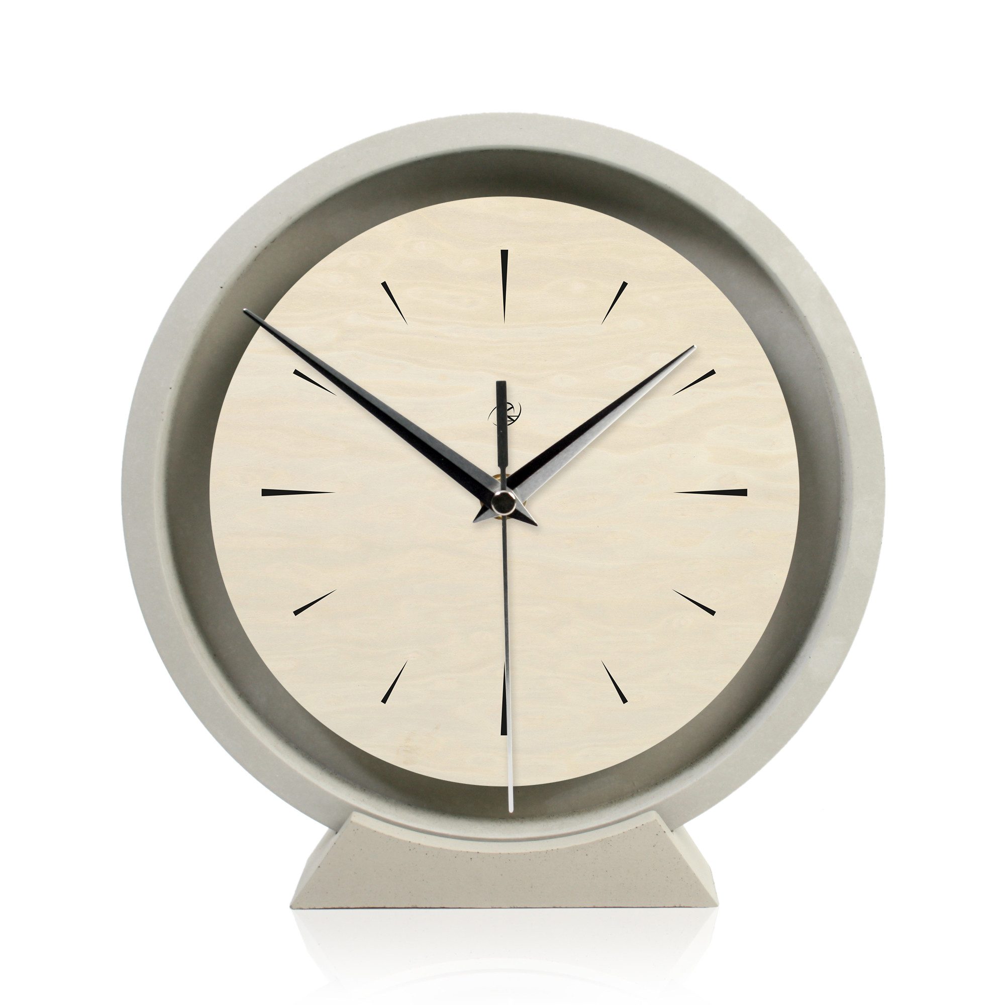 Kreative Feder Standuhr Tischuhr aus Beton im Industrial Look mit exklusive günstig online kaufen