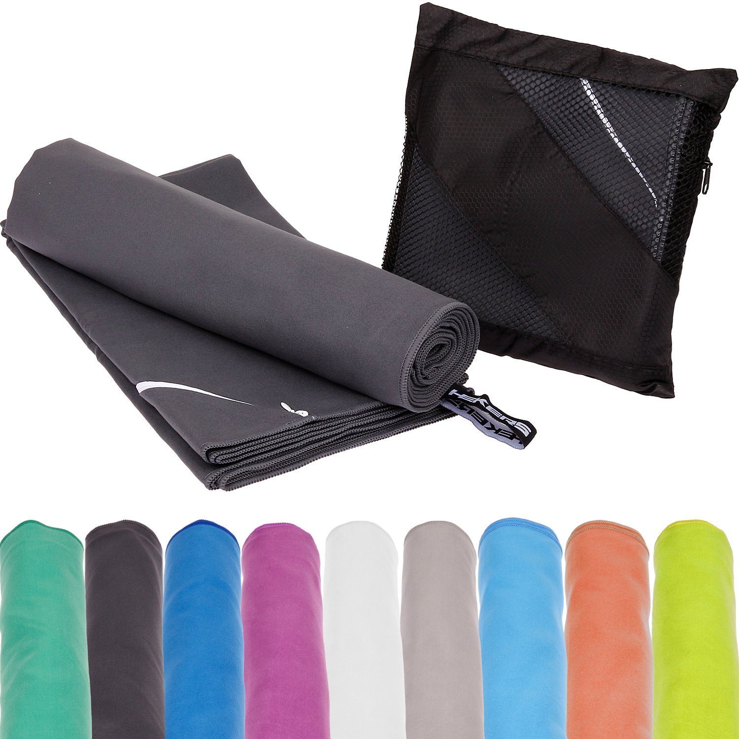 Mach1 Sporthandtuch Mikrofaser Sport Handtuch – kompakt & schnell trocknend, (1-St), Mit Reißverschlussfach