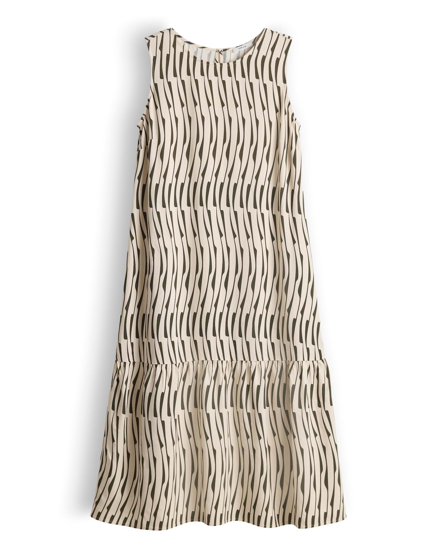 OPUS Trägerkleid Wicy bamboo aus Webware mit fließendem Fall Perlmuttknöpfe verleihen dem Look feine Eleganz