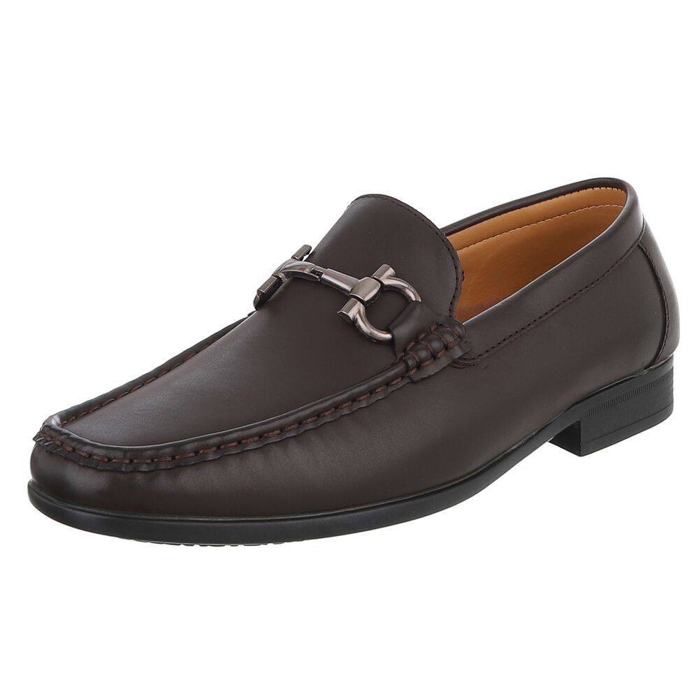 Coolwalk Herren Slipper Mocassin mit Schnalle für Alltag Slipper (91563808) Blockabsatz Slipper in Braun