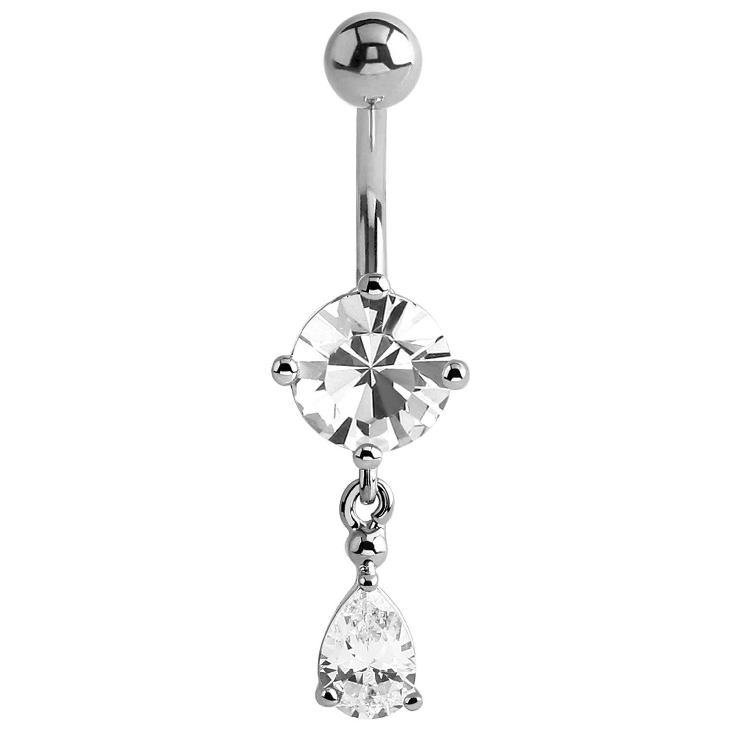 LUCARDI Bauchnabelpiercing Piercing - Stahl - Silber - Kristall - Damen