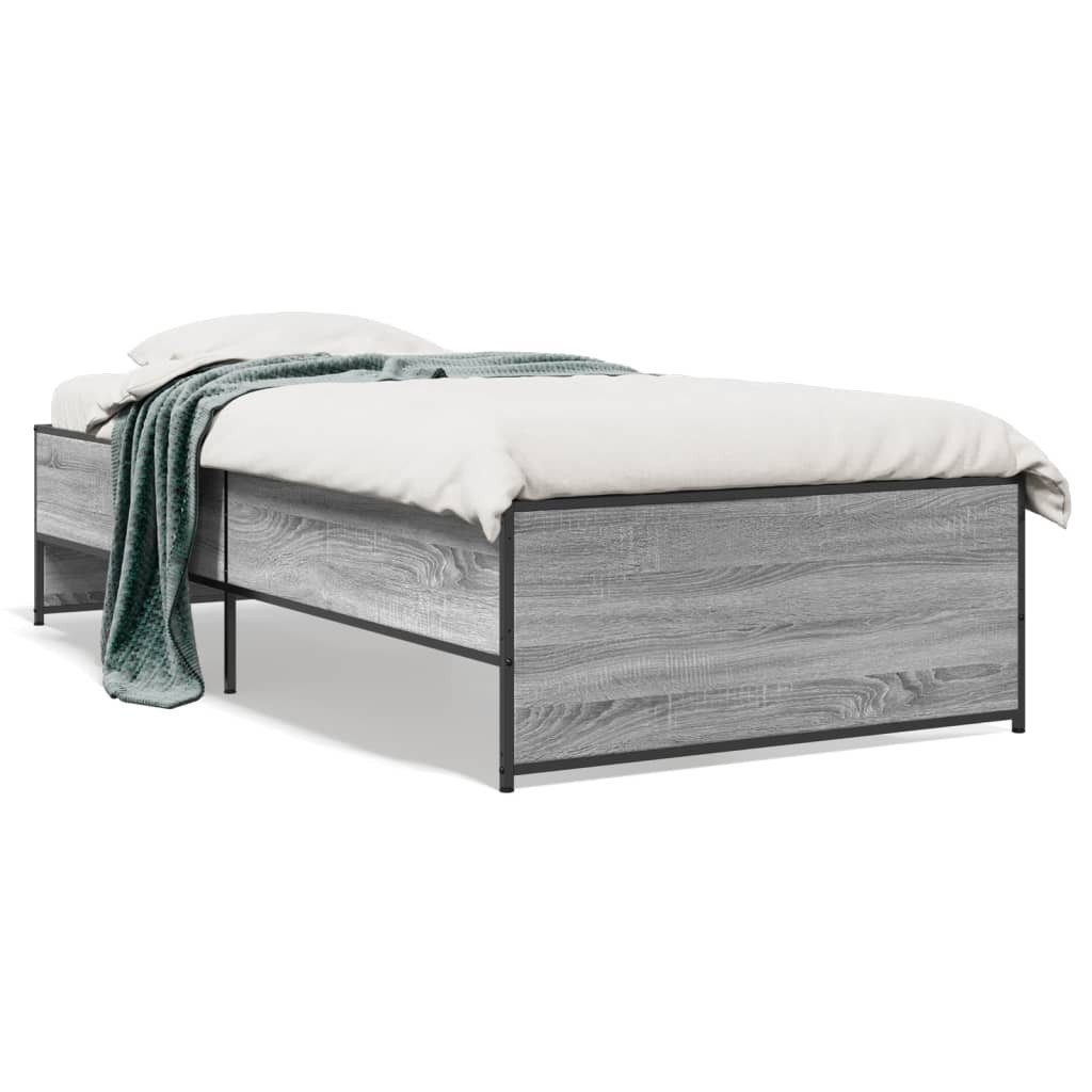 vidaXL Bett Bettgestell Grau Sonoma 90x190 günstig online kaufen
