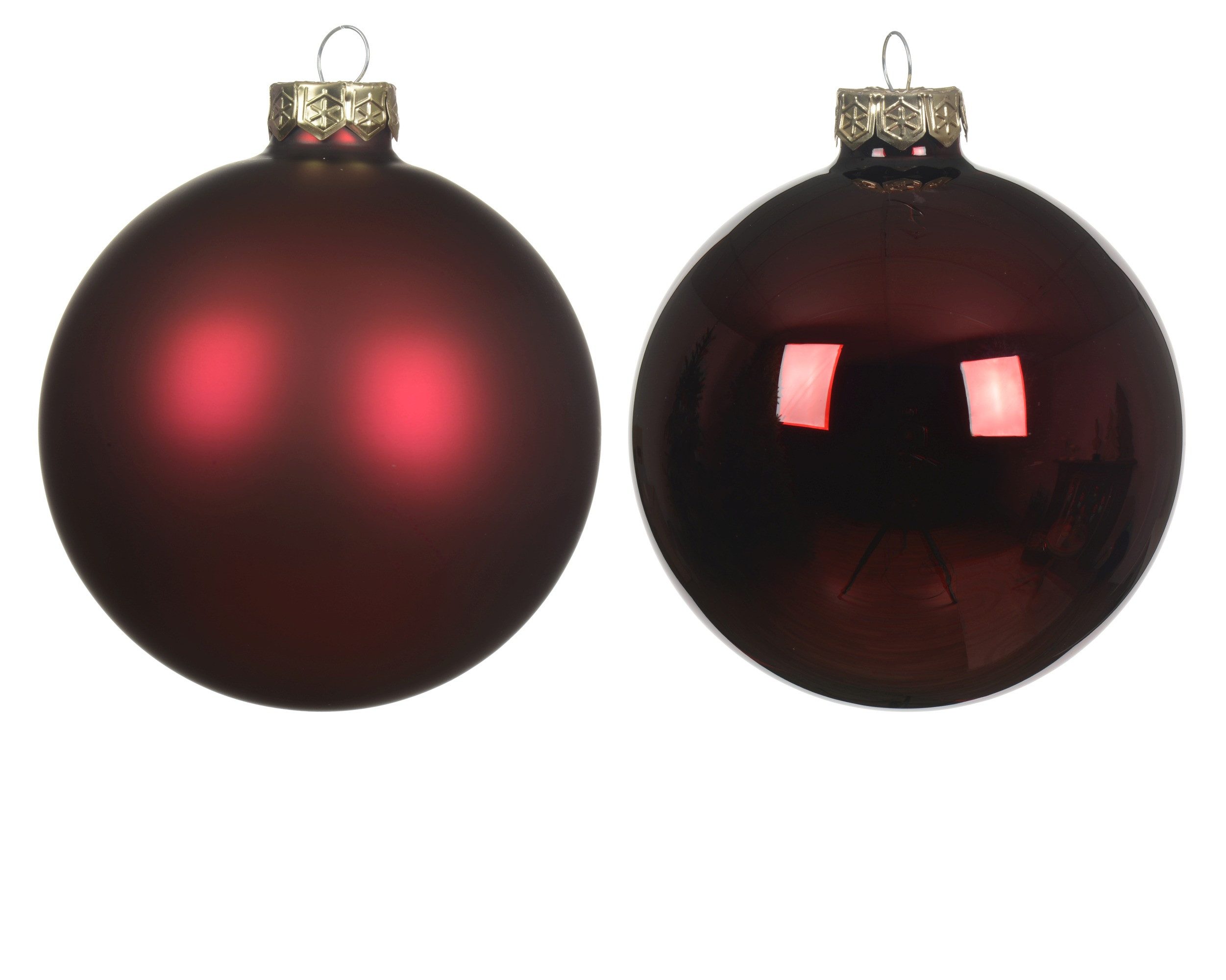 Kaemingk Weihnachtsbaumkugel, Weihnachtskugeln Glas 8cm 16 Stück - Ochsenblut