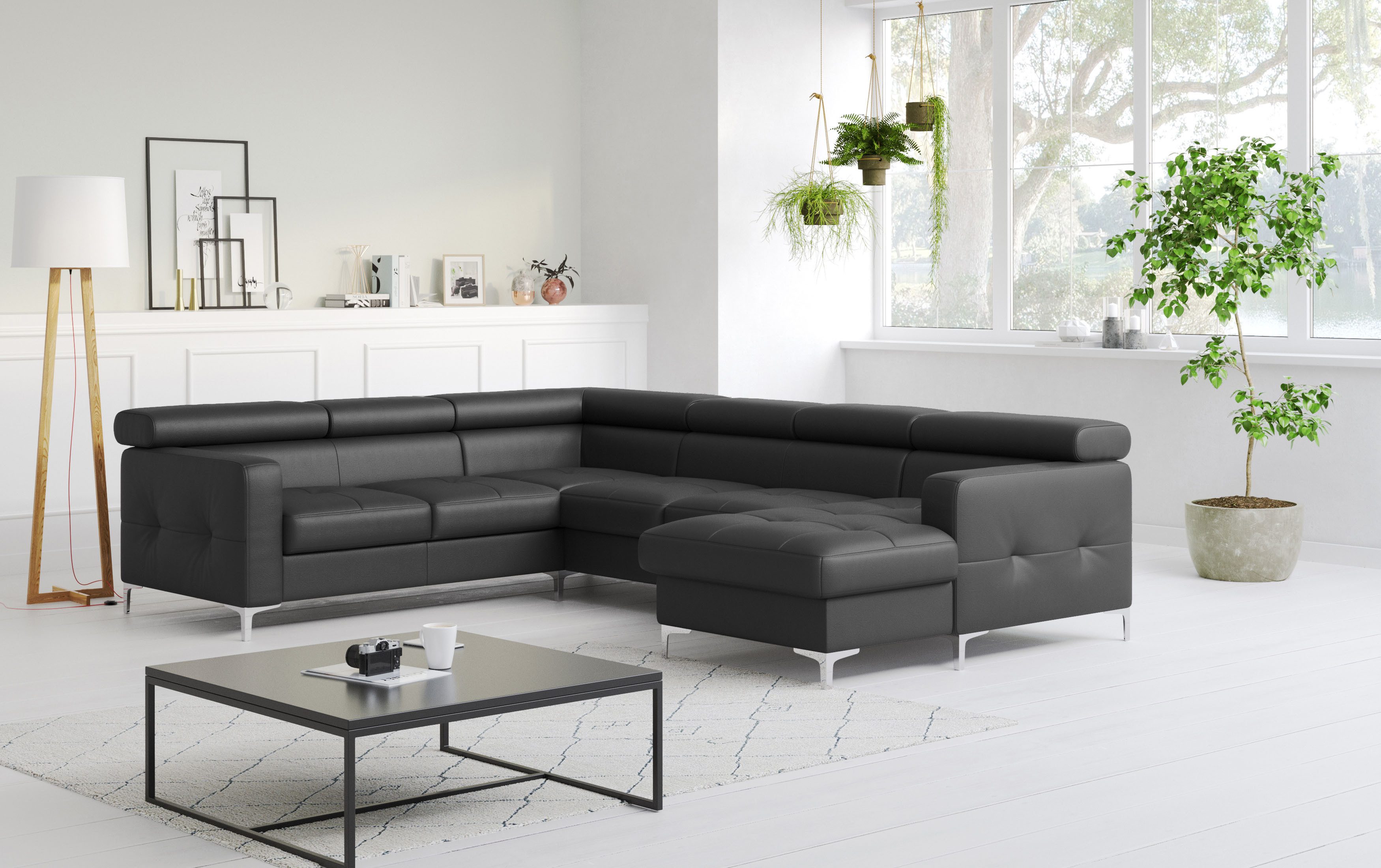 COTTA Wohnlandschaft Sammy U-Form, mit Kopfteilverstellung, wahlweise mit Bettfunktion & Bettkasten