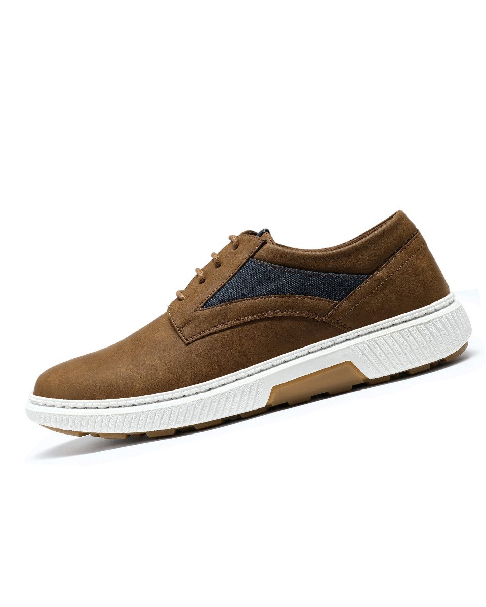 Allthemen Schnürschuh Herren Schnür-Halbschuhe im Kontrastlook Casual Freizeitsneaker