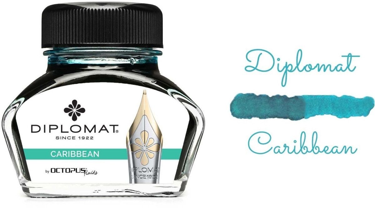 DIPLOMAT Füllhalter Tintenglas Karibik Türkis 30ml
