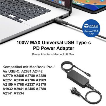 HKY 100W USB C Laptop Netzteil Ladegerät USB Type C 2023 MacBook 70W A2743 Notebook-Netzteil (für MacBook HP ASUS Lenovo Yoga Thinkpad Surface Pro 9 Surface Book 4)