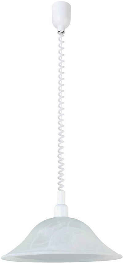 EGLO Pendelleuchte ALESSANDRA, Seilzugmechanismus, ohne Leuchtmittel, Hängelampe, Spiralkabel, höhenverstellbar, Küchenlampe, E27, Ø 38 cm
