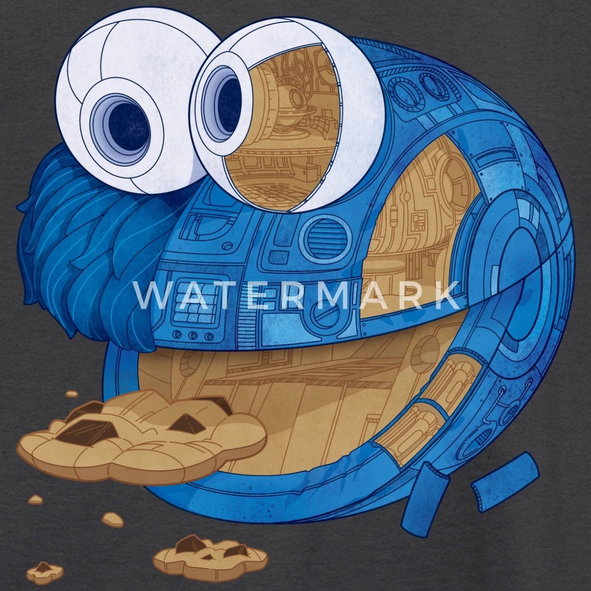 Spreadshirt T-Shirt Sesamstraße Krümelmonster Maschine Kinder T-Shirt (1-tlg)