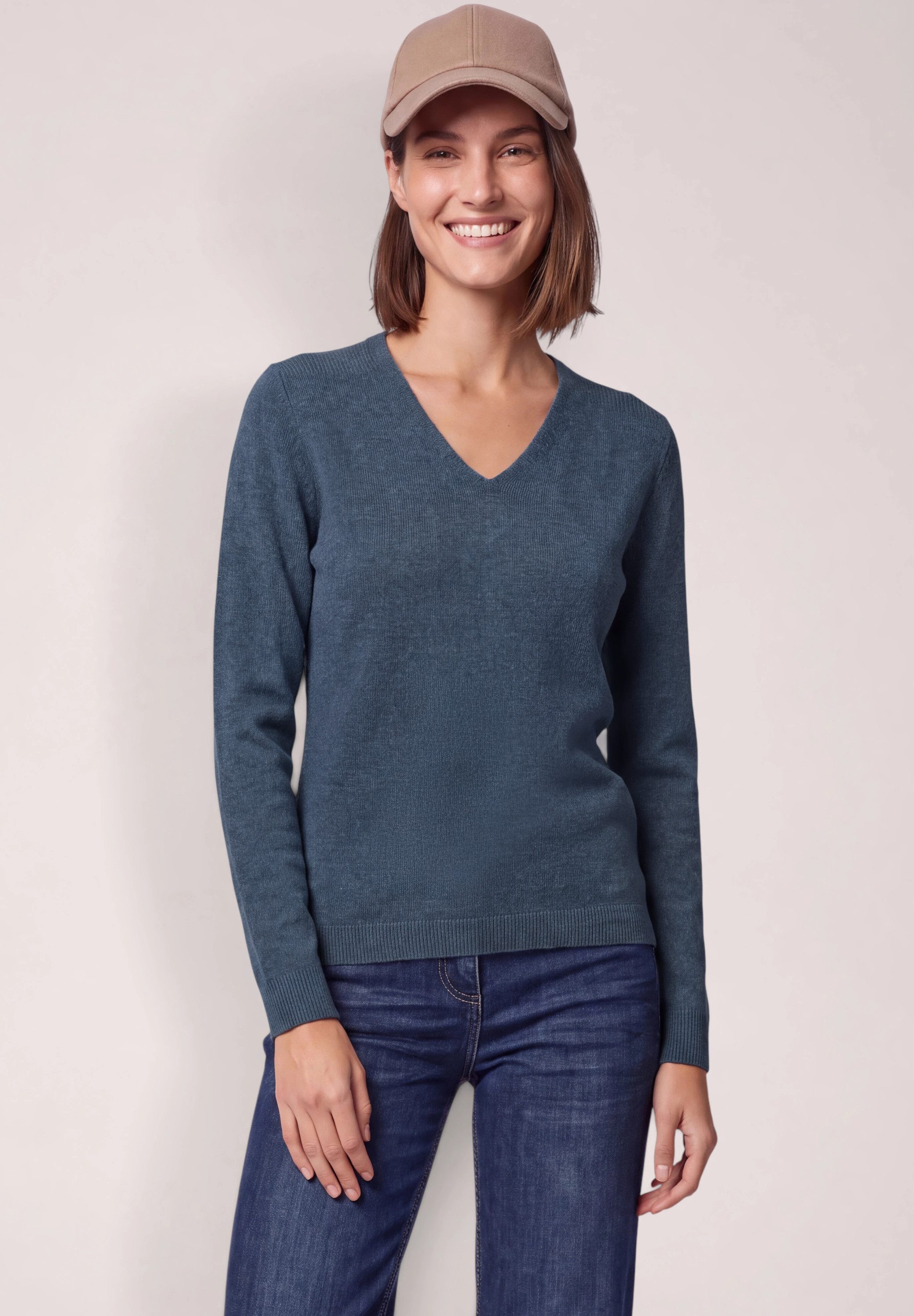 CECIL Strickpullover mit V-Ausschnitt