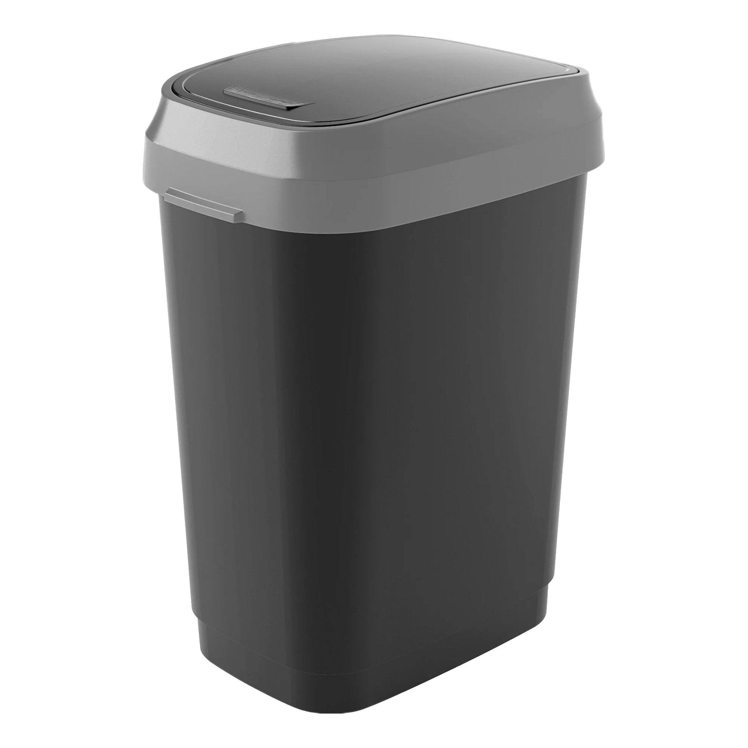 Curver Mülleimer Abfallbehälter DUAL SWING 25 Ltr. schwarz/grau