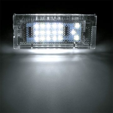 LLCTOOLS KFZ-Ersatzleuchte LED Kennzeichenbeleuchtung Auto, E-geprüft mit geringem Verbrauch, Plug and Play, 2 St., kaltweiß, 6000K, für BMW E46 COMPACT, TOURING, LIMOUSINE - CAN-Bus