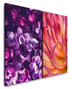 Sinus Art Leinwandbild 2 Bilder je 60x90cm Blüten Blumen Orchidee Sommer Duftend Dekorativ Feminin