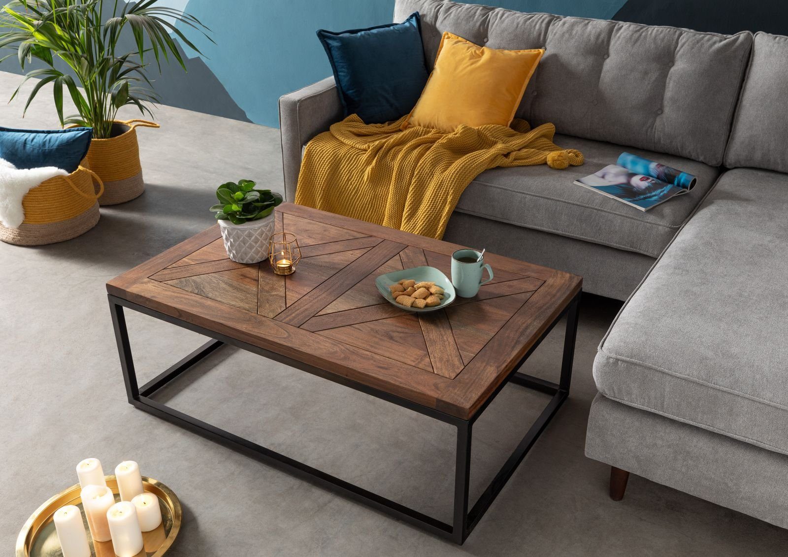Massivmoebel24 Couchtisch LOUNGE COLLECTION (110x70x40 Akazie günstig online kaufen