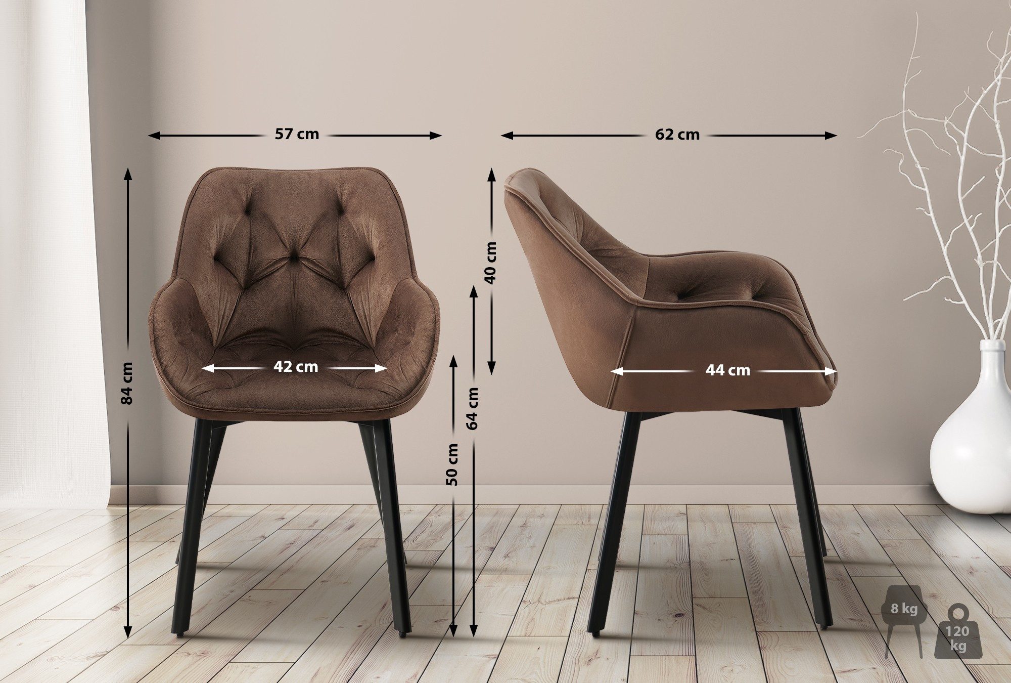 CLP Esszimmerstuhl Antigo (2er Set, 2 St), ergonomisch, gepolstert, 180° Dr günstig online kaufen