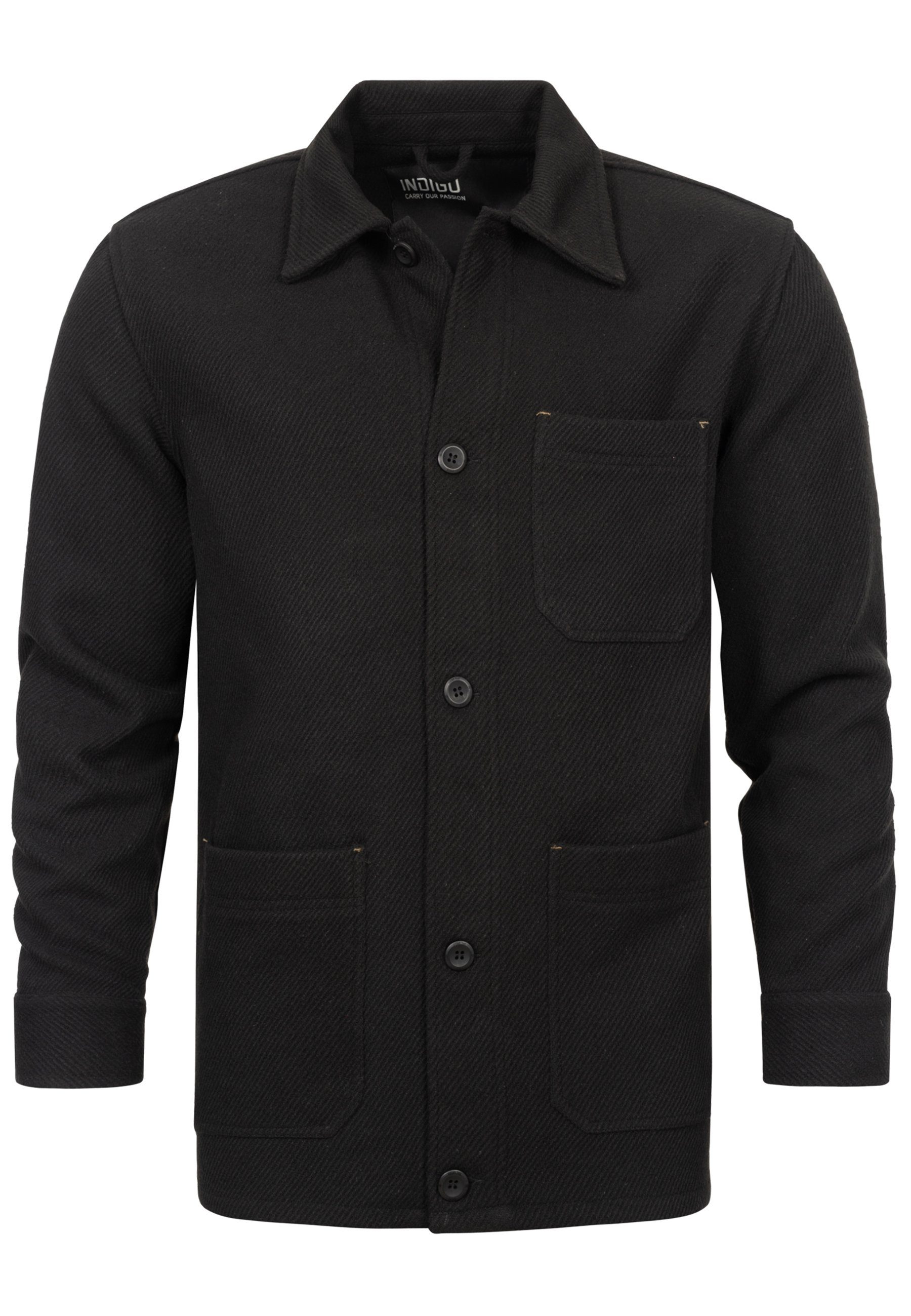 Indicode Thanasis Black Hemdjacke