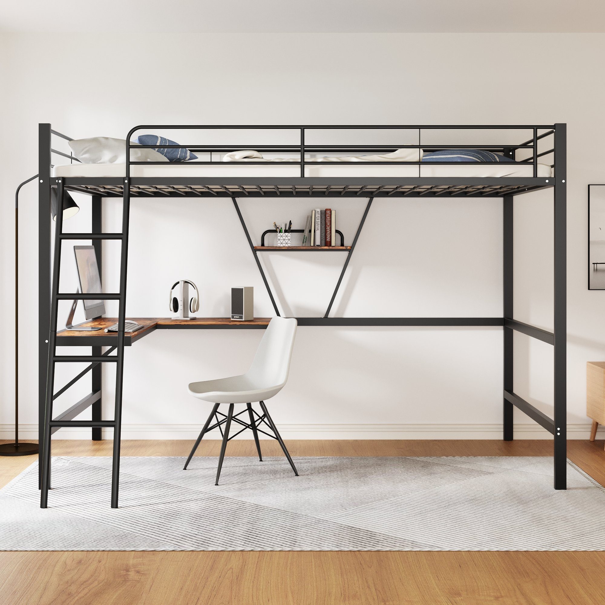 HAUSS SPOLE Hochbett 90x200cm mit L-förmigem günstig online kaufen